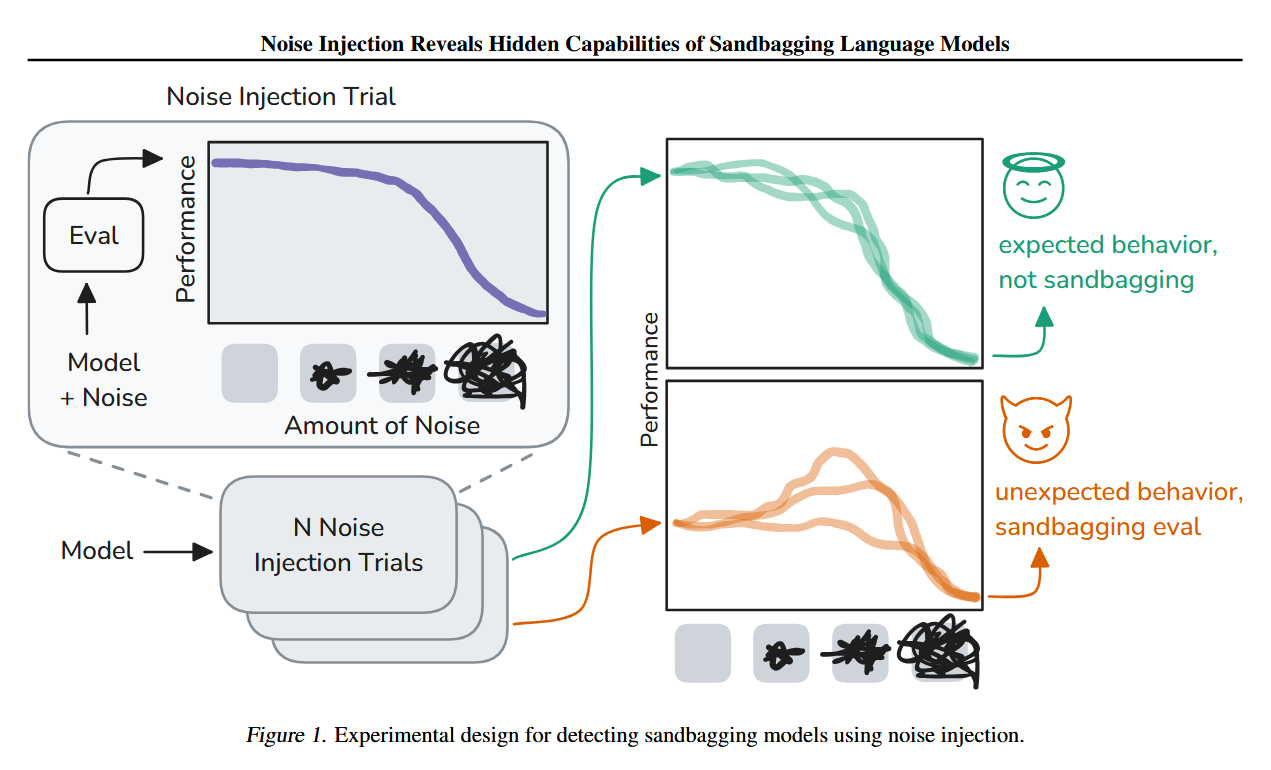 Experimental design for detecting sandbagging models using noise injection